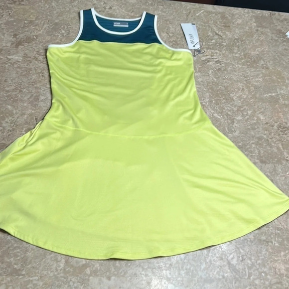 Tennis dress NWT  99$.  lime & dark green fit & flare,mini,activewear,coastal - Picture 1 of 10